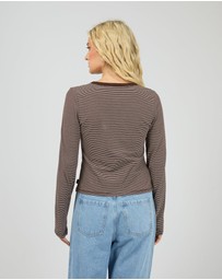 All About Eve - Sami Stripe Long Sleeve Top Brown