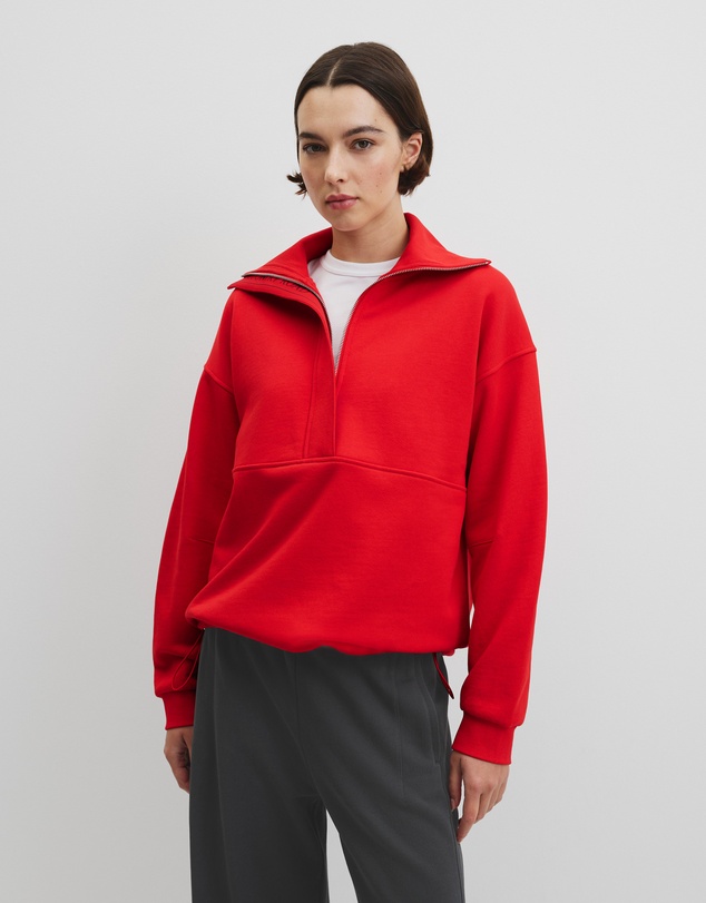 Country Road - Australian Cotton Zip Neck Placket Sweat