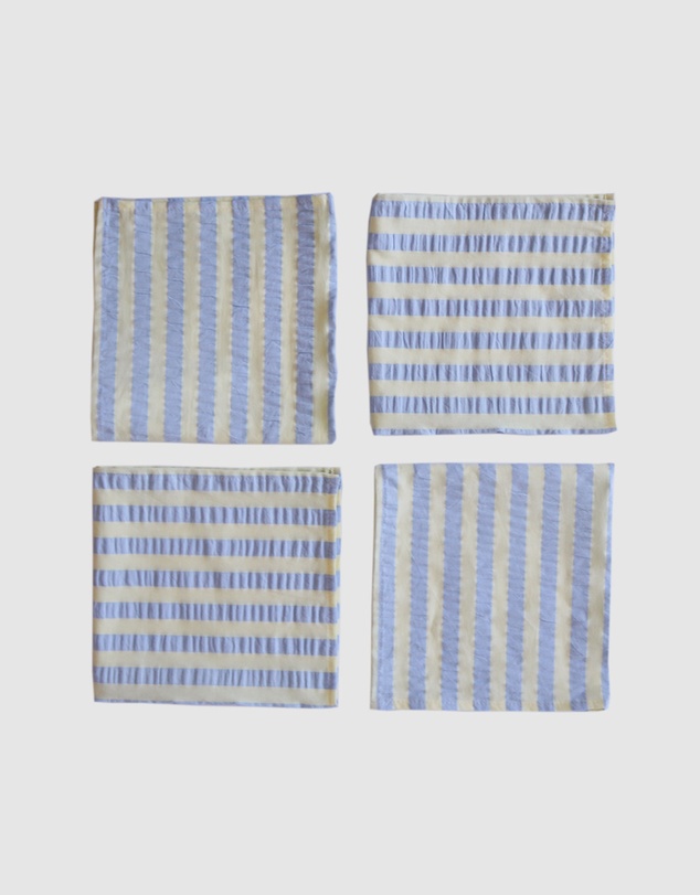 Mosey Me - Butter Blue Seersucker Napkin Set