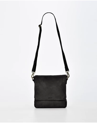 Cobb & Co - Bracewell Washed Leather Flap Over Crossbody