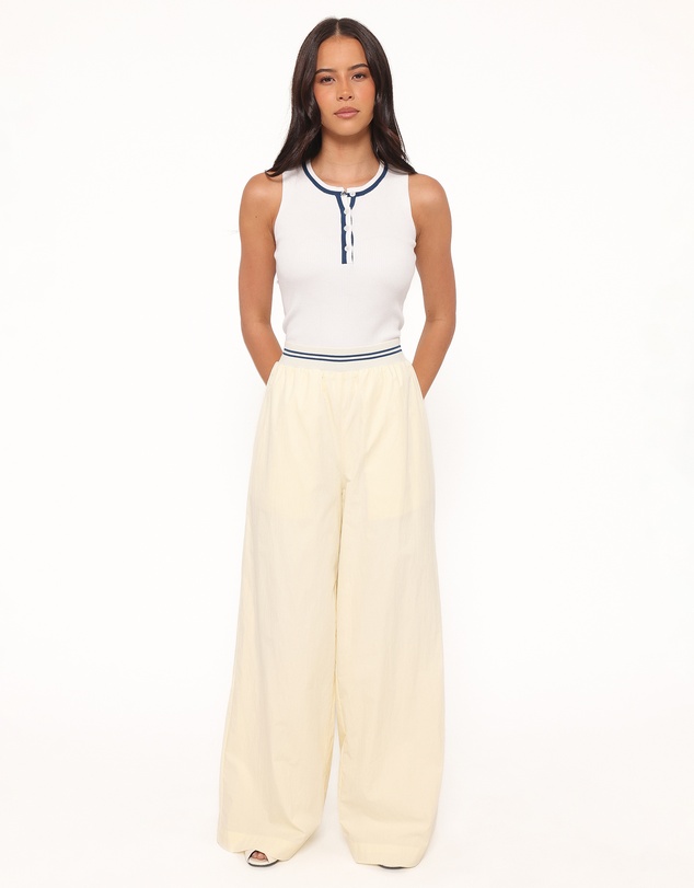 Petal & Pup - Adam Wide Leg Pant - Pale Yellow