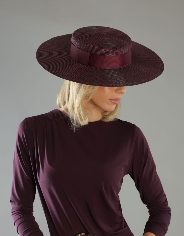 Morgan & Taylor - Macy Racewear Boater in Dark Cherry Red