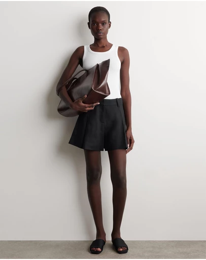COS - Pleated Belted Linen Shorts