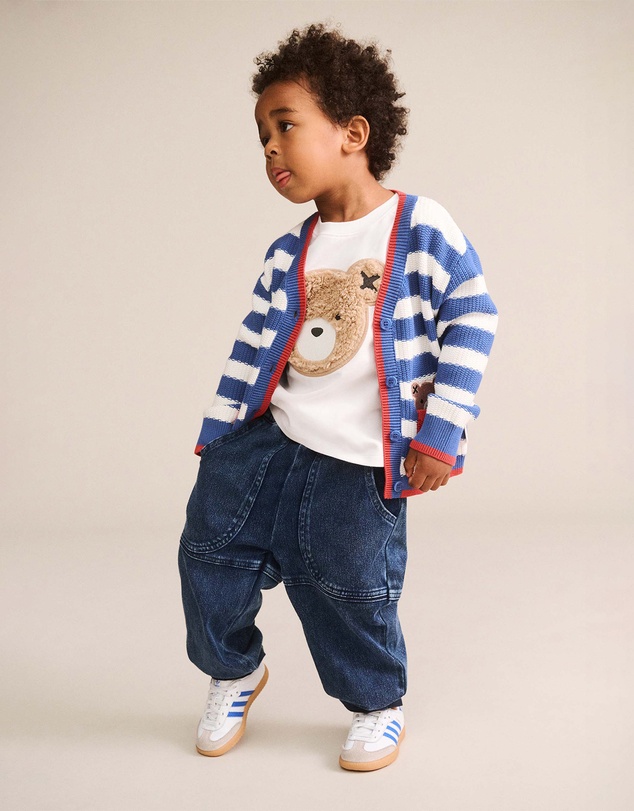 Huxbaby - Nautical Stripe Peekaboo Hux Cardigan - Babies-Teens