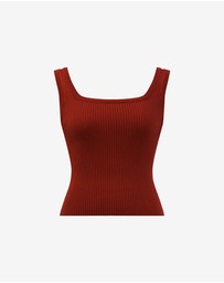 Forcast - Ella Square Neck Rib Knit