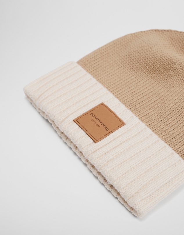 Country Road - Organically Grown Cotton Blend Patch Logo Beanie