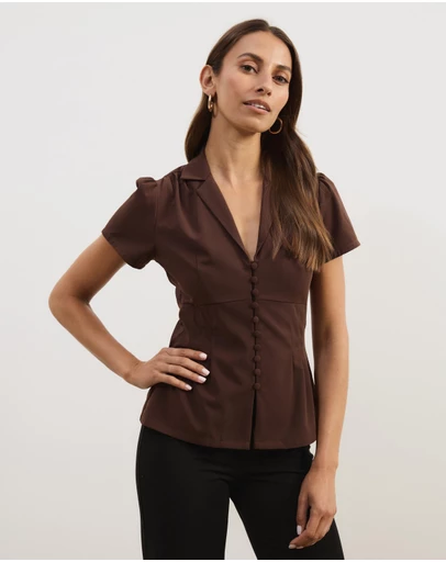 Atmos&Here - Emma Cap Sleeve Blouse
