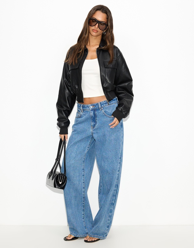 Dazie - Lustre Cropped Bomber Jacket