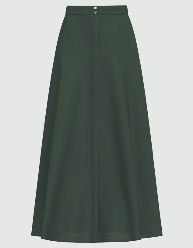 Emme - Dark Green Cotton Popeline Skirt
