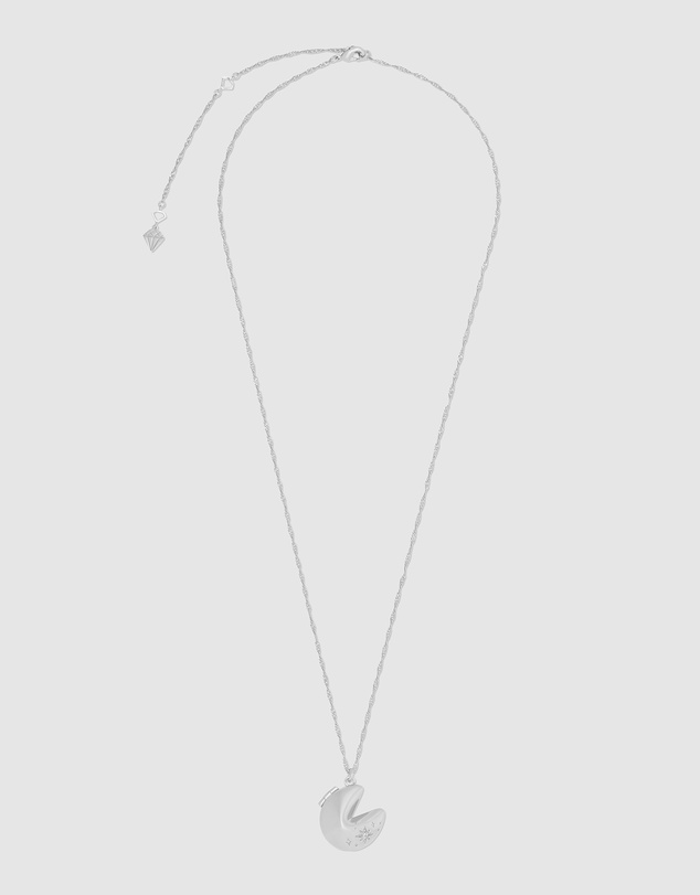 Wanderlust + Co - Fortune Cookie Silver Locket Necklace