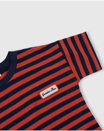 Goldie + Ace - Reverse Stripe Logo T-Shirt - ICONIC EXCLUSIVE - Babies-Kids