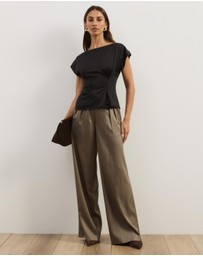 Atmos&Here - Aureline Satin Boat Neck Top