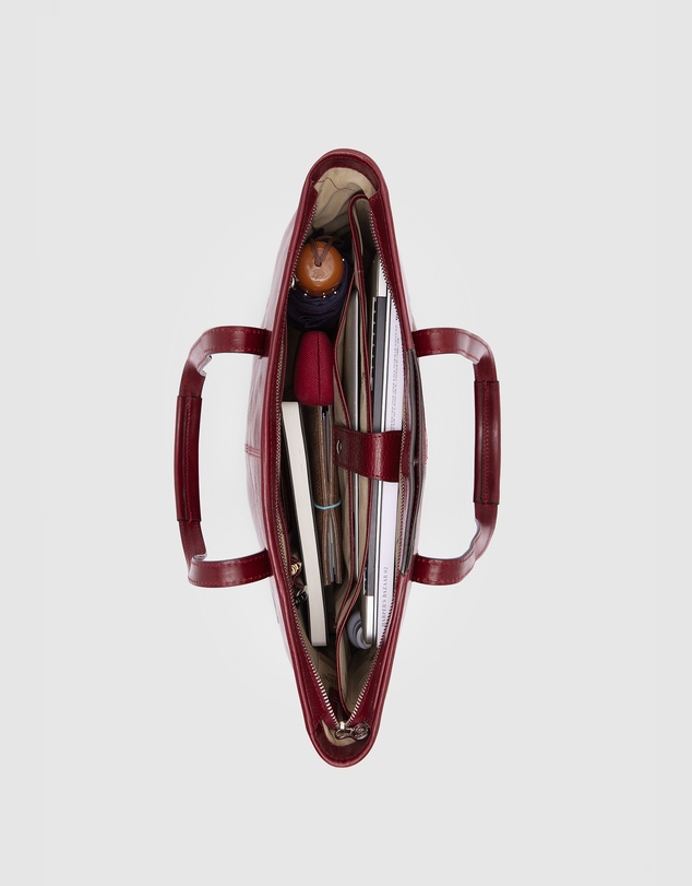 Florence - The Beatrice Red Leather Tote Laptop Bag