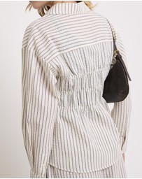 Subtitled - Morgan Stripe Oversized Long Sleeve Shirt