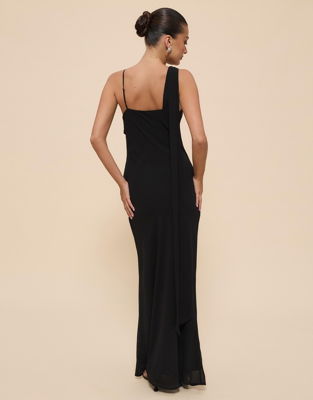 CHANCERY - Elly Asymmetric Draped Cowl Maxi Dress