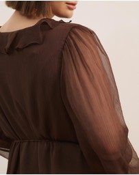 Atmos&Here Curvy - Stella Long Sleeve Mini Dress With Frill Detail