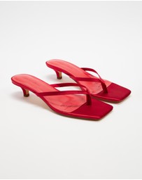 Atmos&Here - Oceane Satin Kitten Heel Sandals