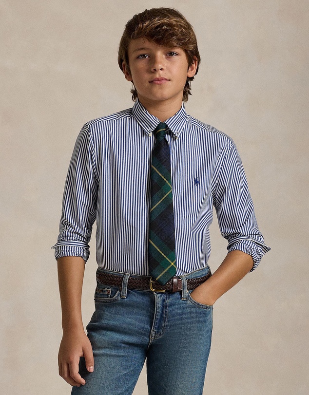 Polo Ralph Lauren - Striped Cotton Poplin Shirt - Teens - ICONIC EXCLUSIVE
