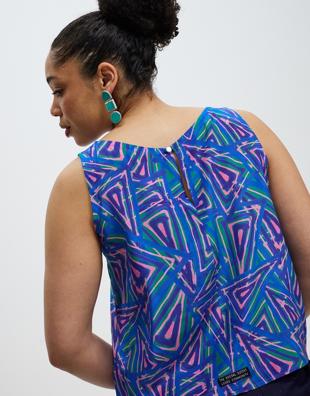 The Social Outfit - Fariba's Triangles Silk Shell Top