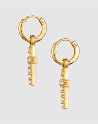 Haze & Glory - ICONIC EXCLUSIVE - Earrings Pearl Cross Gold Hoop in 925 Sterling Silver Gold Plated