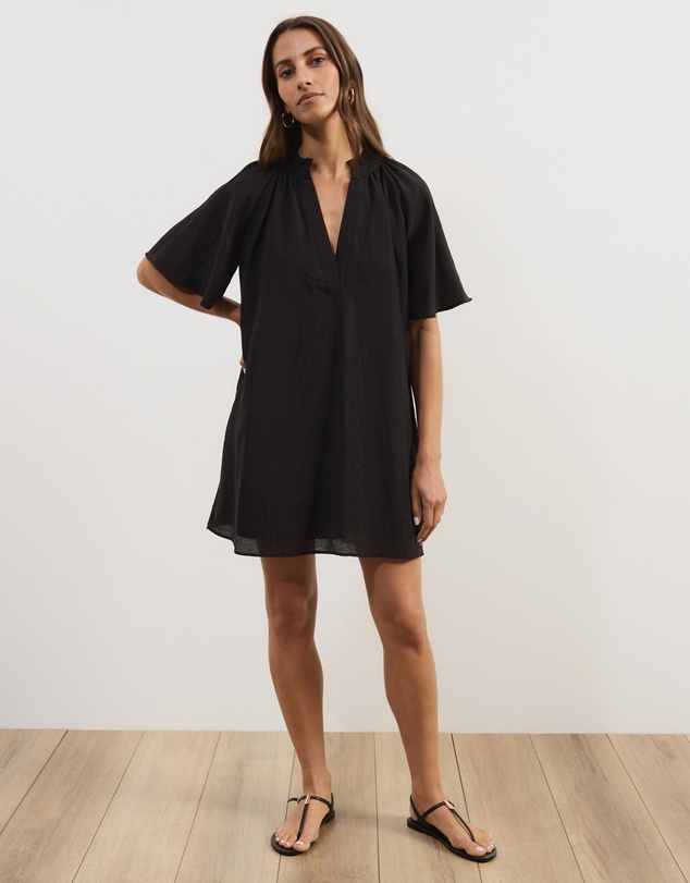 Atmos&Here - Amina A-Line Mini Dress With Butterfly Sleeves