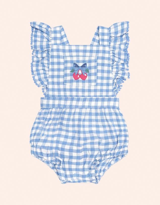Huxbaby - Gingham Bow Playsuit - Babies