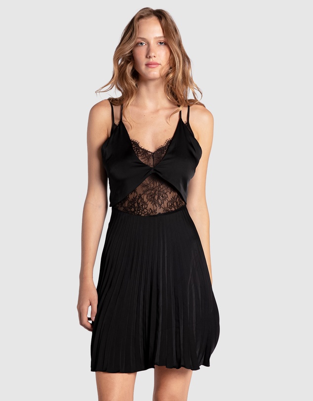 Belle & Bloom - Feel It Still Lace Trim Mini Dress