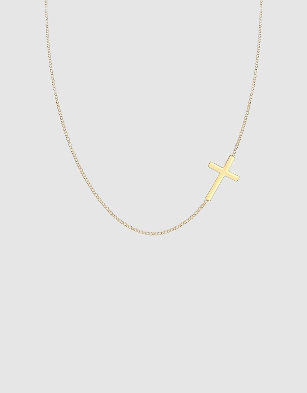 Elli Jewelry - Cross Pendant Necklace in Gold-Plated 925 Silver