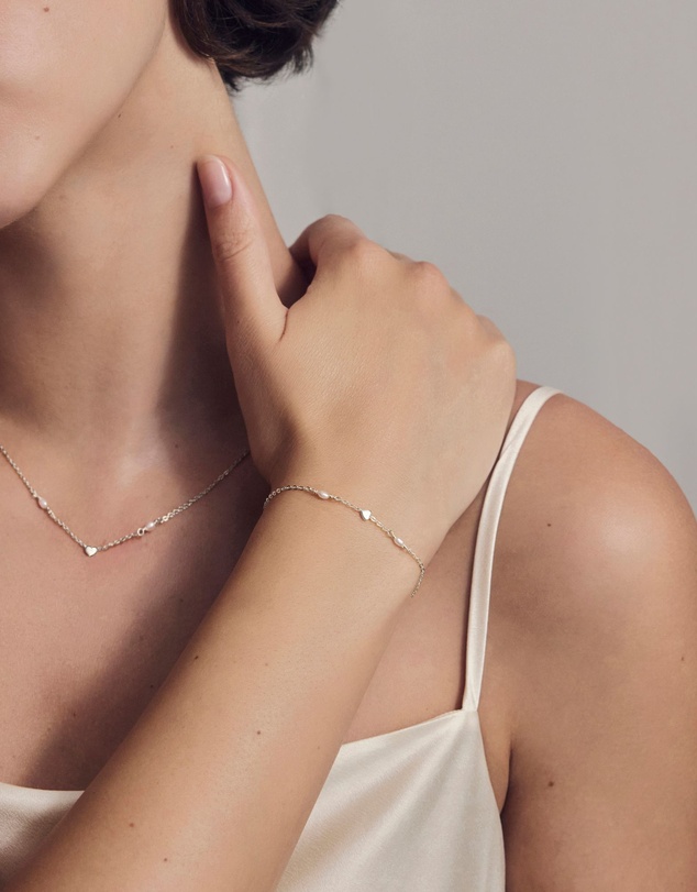 SAINT VALENTINE - Heart & Pearl Bracelet - Silver