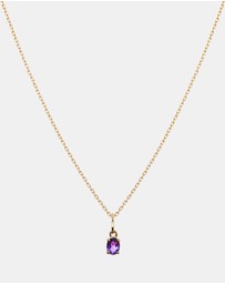 Luna Rae - Solid Gold - Amethyst Necklace