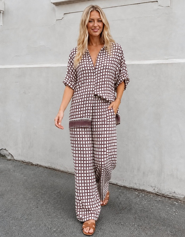 Esther & Co - Nyah Pants - Cocoa Check