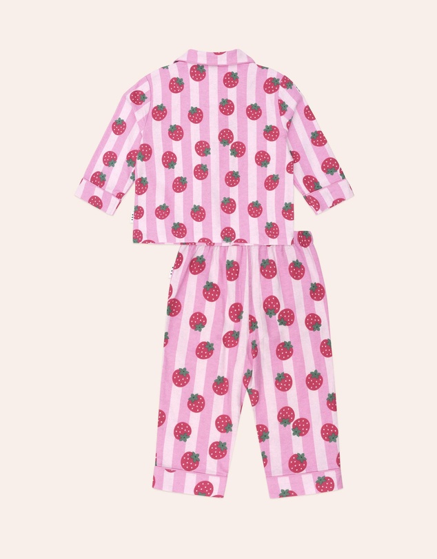 Huxbaby - Strawberry Fields Forever Stripe Flannel PJ - Babies-Kids