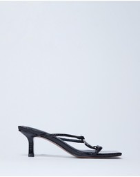 TOPSHOP - Alice Hardware Square Toe Heeled Mules