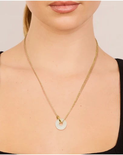Lovisa - Waterproof Gold Plated Stainless Steel Acrylic Doughnut Pendant Necklace