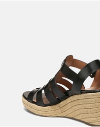 Vionic - Jaylah Wedge Sandal - Black Leather
