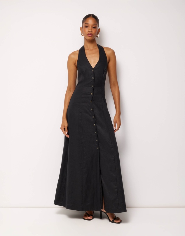 AERE - Rosa Linen Halter Midi Dress