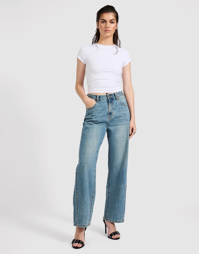 ONE TEASPOON - Baxters Mid Waist Wide Leg Denim Jeans