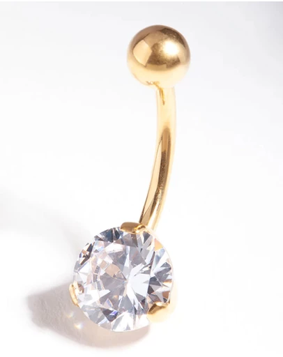 Lovisa - Gold Titanium Classic Diamante Belly Bar