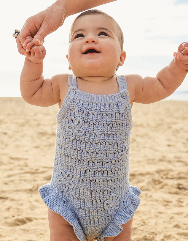 Kynd Baby - Crochet Romper in Blue