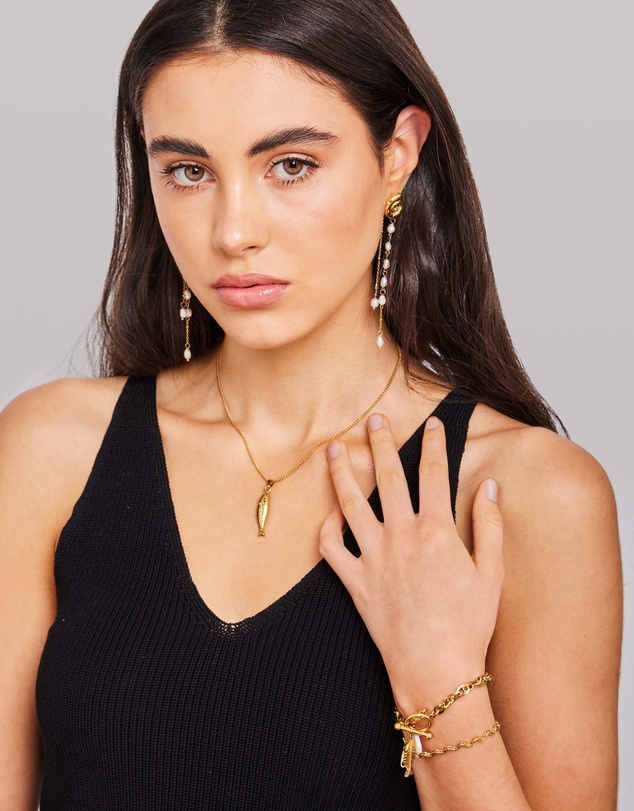 Zoe Olivia - Waterproof Spiral Pearl Drop Stud Earrings