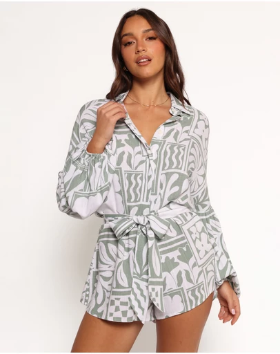Petal & Pup - Tansy Playsuit - Sage Print