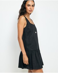 AERE - Madilyn Drop Waist Linen Mini Dress