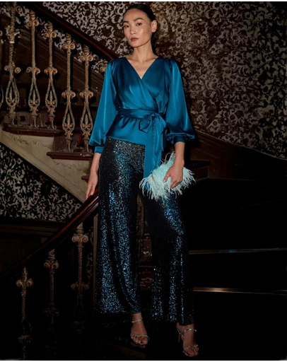 SACHA DRAKE - Sequin Palazzo Pant