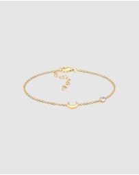 Elli Jewelry - Bracelet Filigree Crescent Moon 925 Sterling Silver Gold Plated
