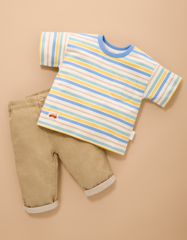 Purebaby - Vintage Striped Relaxed Tee-Kids-Babies