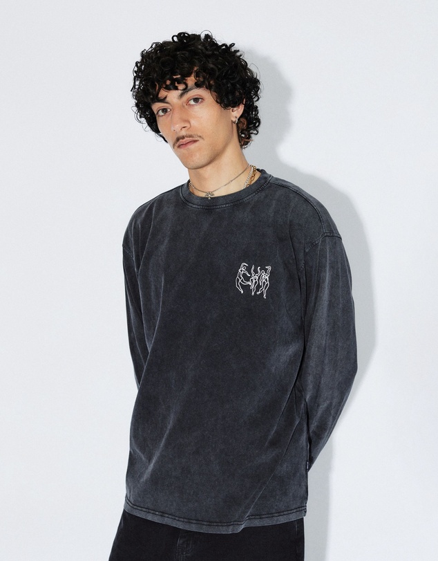 Dr Denim - Caiden Long Sleeve Washed Black Dance