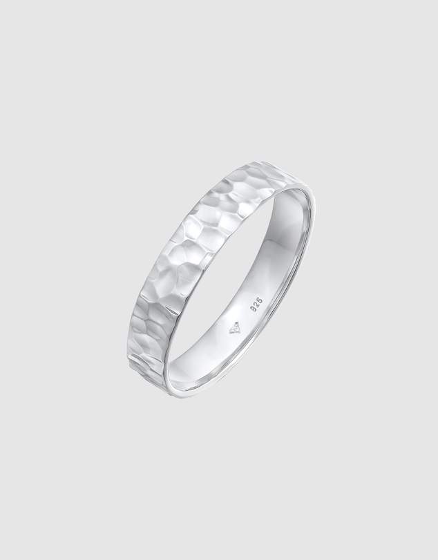 Kuzzoi - ICONIC EXCLUSIVE - Hammered Band Ring in 925 Sterling Silver