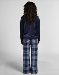 Hunkemoller - Long Sleeve Velours Check PJ Set