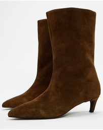 AERE - Nara Suede Heeled Boots