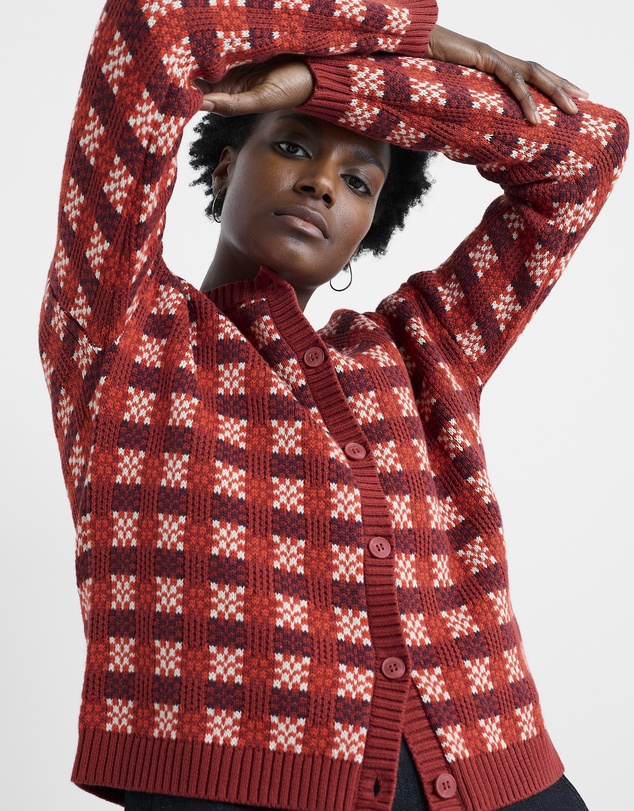 Seasalt - Seasalt Cornwall Red Kensa Checked Cardigan